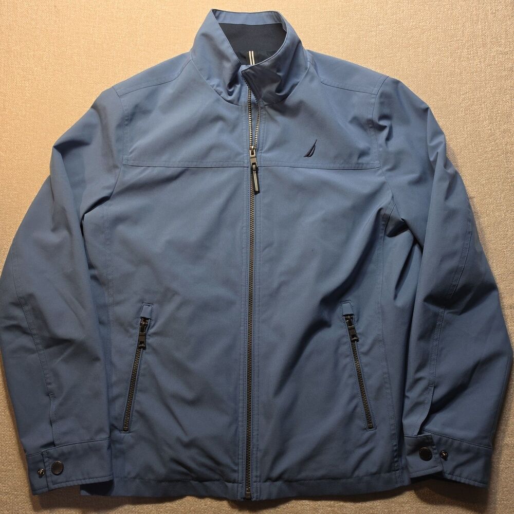 Nautica Men's Active Stretch Jacket Medium Blue Water & Wind Resistant